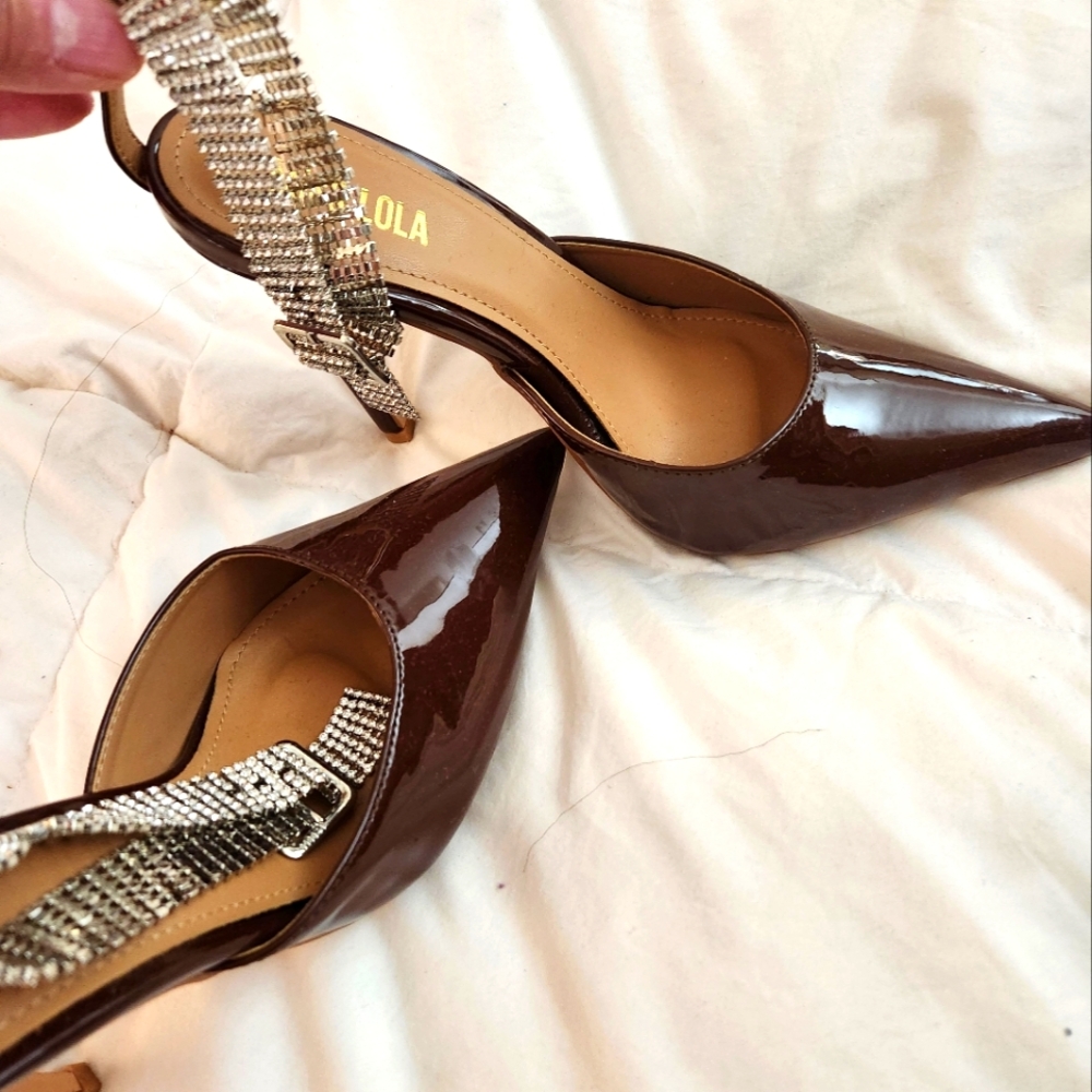 Patent leather Brown heels